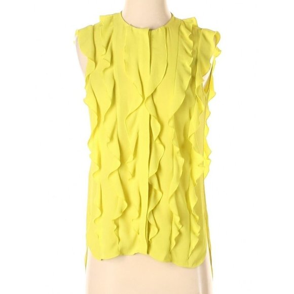BCBGMAXAZRIA Lemon Gross Sleeveless Ruffle Tank - Picture 2 of 5